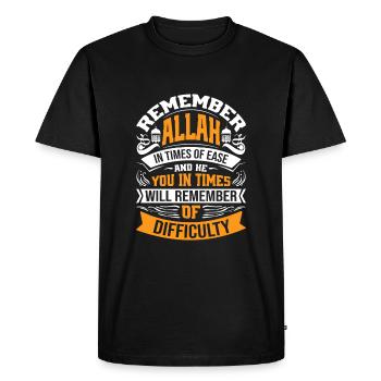 Remember Allah in times of ease and He will rememb - Men's Premium Organic T-Shirt - black - Front - Nico (187cm)