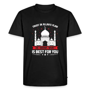 Faites confiance au plan d’Allah ; Il sait ce qui est le mieux pour - T-shirt Premium bio Homme - noir - Devant - Nico (187cm)