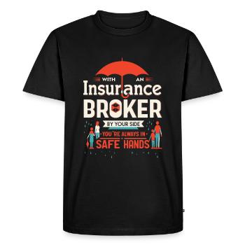 With an insurance broker by your side, you're alwa - Men's Premium Organic T-Shirt - black - Front - Nico (187cm)
