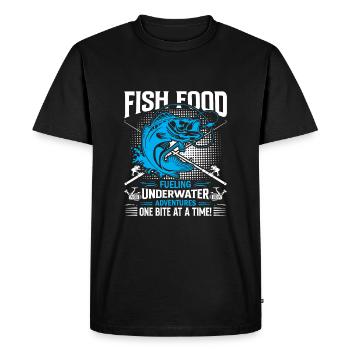 Fish food: Fueling underwater adventures one bite - Men's Premium Organic T-Shirt - black - Front - Nico (187cm)