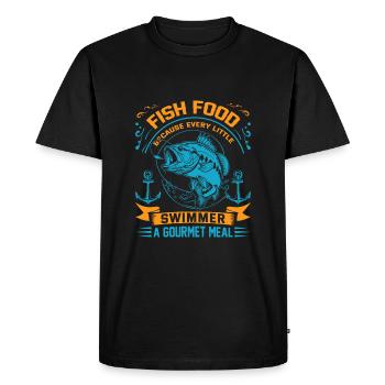 Nourriture pour poissons : Parce que chaque petit nageur mérite un - T-shirt Premium bio Homme - noir - Devant - Nico (187cm)
