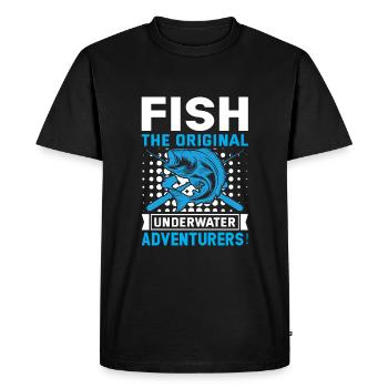 Fish: The original underwater adventurers! - Men's Premium Organic T-Shirt - black - Front - Nico (187cm)