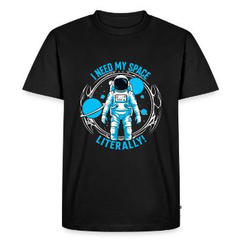 J’ai besoin de mon espace – littéralement ! - T-shirt Premium bio Homme - noir - Devant - Nico (187cm)