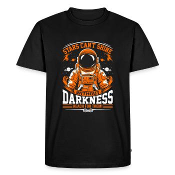 Stars can't shine without darkness - reach for the - Men's Premium Organic T-Shirt - black - Front - Nico (187cm)