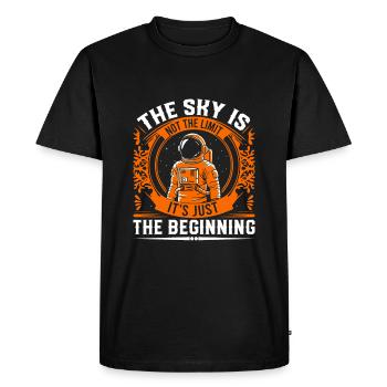 The sky is not the limit; it's just the beginning. - Men's Premium Organic T-Shirt - black - Front - Nico (187cm)