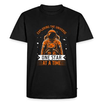 Exploring the universe, one star at a time. - Men's Premium Organic T-Shirt - black - Front - Nico (187cm)