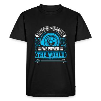Elektroniker: Wir treiben die Welt an! - Männer Premium Bio T-Shirt - Schwarz - Vorne - Nico (187cm)