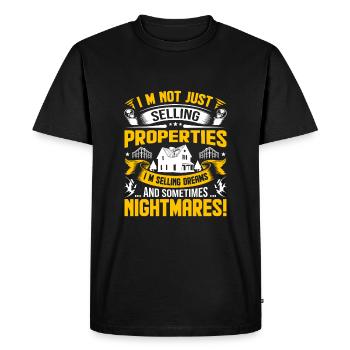 Je ne vends pas seulement des propriétés ; Je vends du rêve - T-shirt Premium bio Homme - noir - Devant - Nico (187cm)