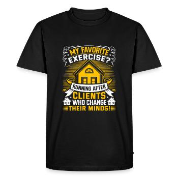 Mon exercice préféré ? Courir après les clients qui ch - T-shirt Premium bio Homme - noir - Devant - Nico (187cm)