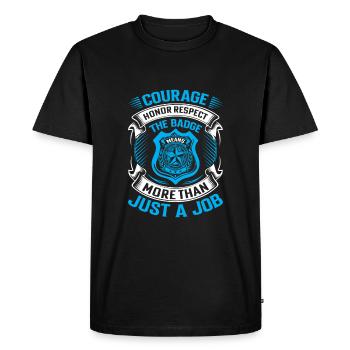 Courage, Honneur, Respect : l’insigne signifie plus que - T-shirt Premium bio Homme - noir - Devant - Nico (187cm)