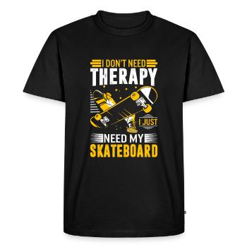Je n’ai pas besoin de thérapie ; J’ai juste besoin de mon skateboard. - T-shirt Premium bio Homme - noir - Devant - Nico (187cm)