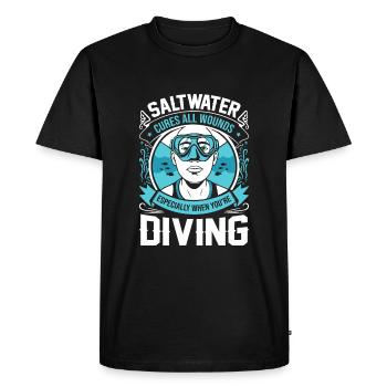 L’eau salée guérit toutes les plaies, surtout lorsque vous - T-shirt Premium bio Homme - noir - Devant - Nico (187cm)