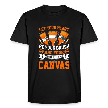 Que ton cœur soit ton pinceau et que ton âme soit le - T-shirt Premium bio Homme - noir - Devant - Nico (187cm)