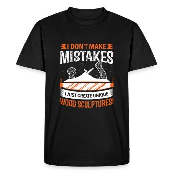 Je ne fais pas d’erreurs ; Je crée simplement des bois uniques - T-shirt Premium bio Homme - noir - Devant - Nico (187cm)