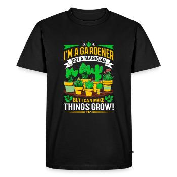 Je suis un jardinier, pas un magicien – mais je peux faire en sorte que la - T-shirt Premium bio Homme - noir - Devant - Nico (187cm)