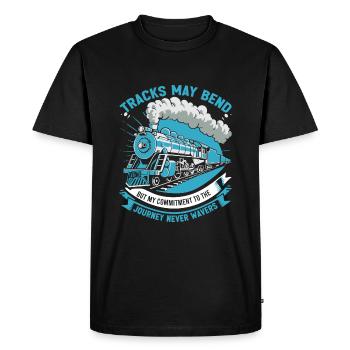Les chenilles peuvent se plier, mais mon engagement dans le voyage - T-shirt Premium bio Homme - noir - Devant - Nico (187cm)