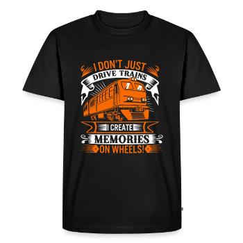 I don’t just drive trains; I create memories on wh - Men's Premium Organic T-Shirt - black - Front - Nico (187cm)