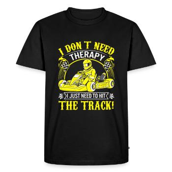 I don’t need therapy; I just need to hit the track - Men's Premium Organic T-Shirt - black - Front - Nico (187cm)