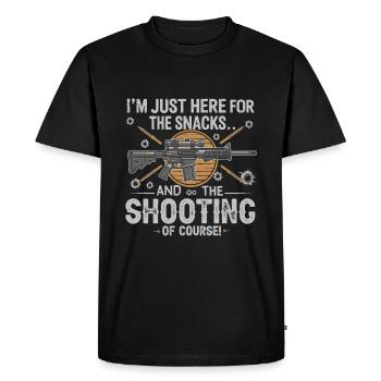Je suis juste là pour les collations... et le tournage, de - T-shirt Premium bio Homme - noir - Devant - Nico (187cm)