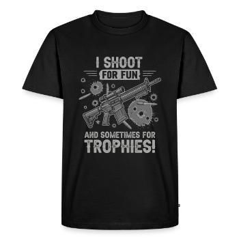I shoot for fun – and sometimes for trophies! - Men's Premium Organic T-Shirt - black - Front - Nico (187cm)