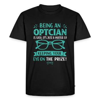 Being an optician is easy; it’s just a matter of k - Men's Premium Organic T-Shirt - black - Front - Nico (187cm)