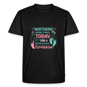 Nourrir les jeunes esprits d’aujourd’hui pour un monde meilleur t - T-shirt Premium bio Homme - noir - Devant - Nico (187cm)