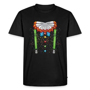 Carnival Costume Funny Suspenders Colorful Buttons - Men's Premium Organic T-Shirt - black - Front - Nico (187cm)