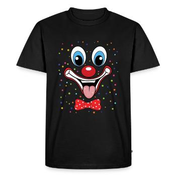 Carnival Funny Clown Face Design Colorful - Men's Premium Organic T-Shirt - black - Front - Nico (187cm)