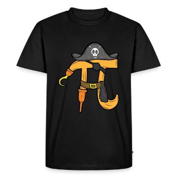 Pirate Pi Tag Funny Math Motif - Men's Premium Organic T-Shirt - black - Front - Nico (187cm)