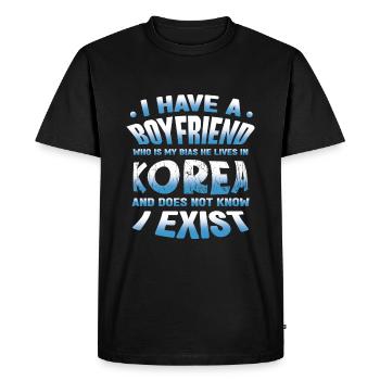 K-Pop : mon copain vit en Corée - T-shirt Premium bio Homme - noir - Devant - Nico (187cm)