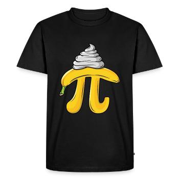Funny Banana Pi Tag Design with Cream - Men's Premium Organic T-Shirt - black - Front - Nico (187cm)