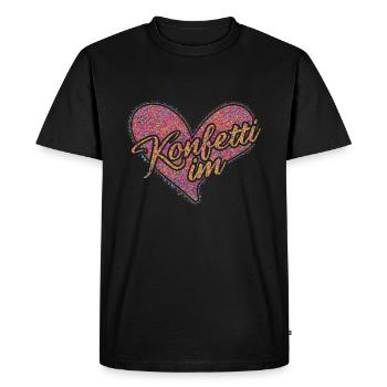 Fasching Konfetti Im Herzen Lustig Bunt - Männer Premium Bio T-Shirt - Schwarz - Vorne - Nico (187cm)