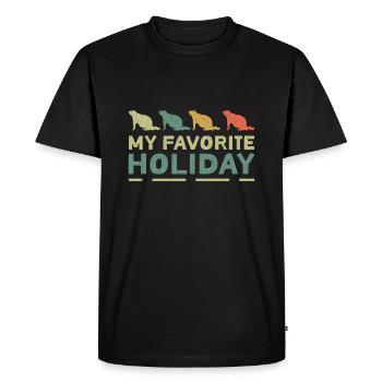 Silhouette de chats Mes vacances préférées - T-shirt Premium bio Homme - noir - Devant - Nico (187cm)