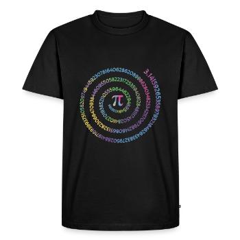 Pi Day: 3.14159265359 Spiral Rainbow - Men's Premium Organic T-Shirt - black - Front - Nico (187cm)