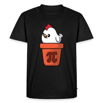 Pi Day poulet dans un pot de fleurs illustration - T-shirt Premium bio Homme - noir - Devant - Nico (187cm)