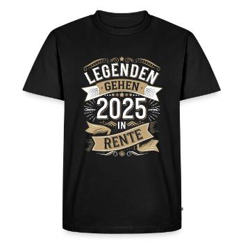 Les légendes prendront leur retraite en 2025 Retraite Retraite - T-shirt Premium bio Homme - noir - Devant - Nico (187cm)