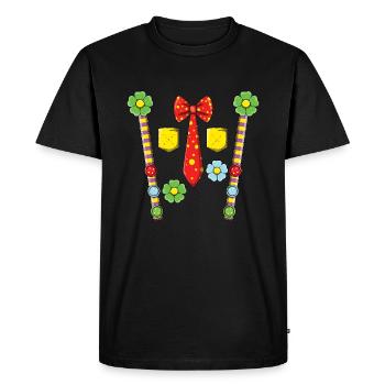 Carnival Clown Costume Colorful Flowers Tie - Men's Premium Organic T-Shirt - black - Front - Nico (187cm)