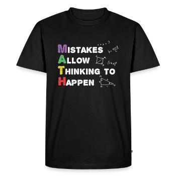 Pi Tag: Making mistakes happen - Men's Premium Organic T-Shirt - black - Front - Nico (187cm)