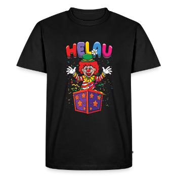 Carnaval Helau Clown coloré - T-shirt Premium bio Homme - noir - Devant - Nico (187cm)