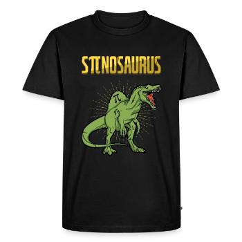 Stinosaure Pi Tag Dinosaure Design - T-shirt Premium bio Homme - noir - Devant - Nico (187cm)