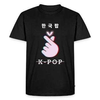 K-Pop Signe d’amour geste de la main - T-shirt Premium bio Homme - noir - Devant - Nico (187cm)