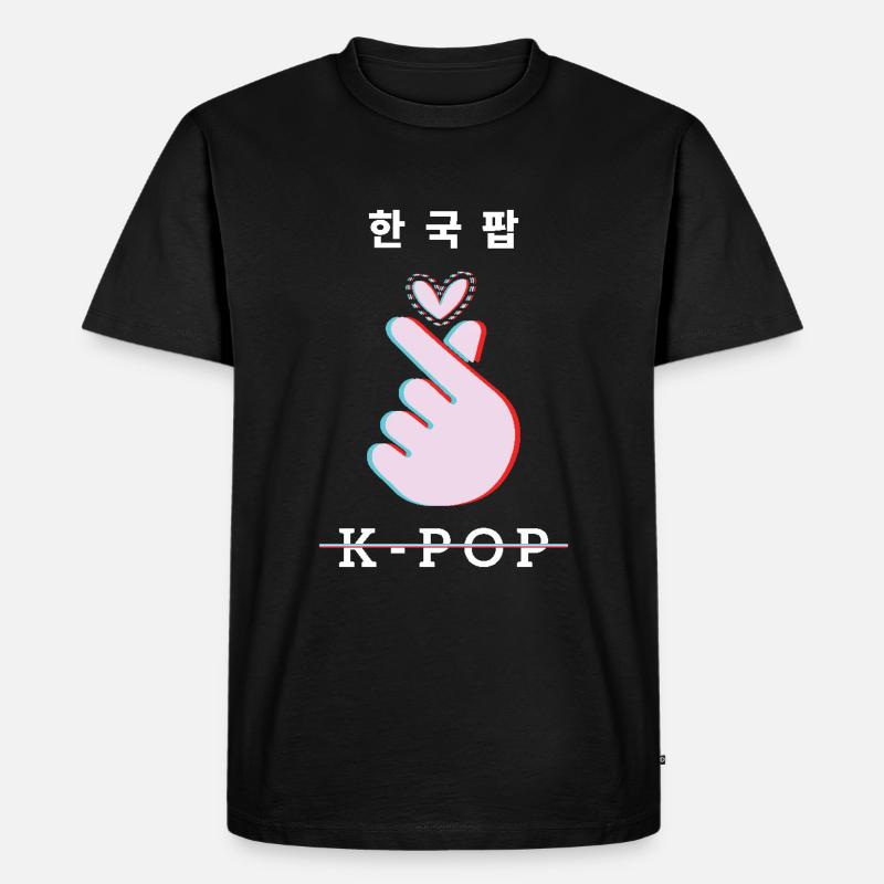 K-Pop Liebe Zeichen Hand Geste - Männer Premium Bio T-Shirt - Schwarz