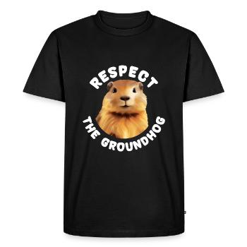 Honorer le motif de la marmotte Respect - T-shirt Premium bio Homme - noir - Devant - Nico (187cm)