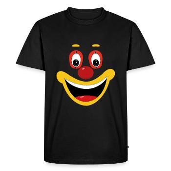 Fasching Clown Gesicht Lustig Fasching Feier Spaß - Männer Premium Bio T-Shirt - Schwarz - Vorne - Nico (187cm)