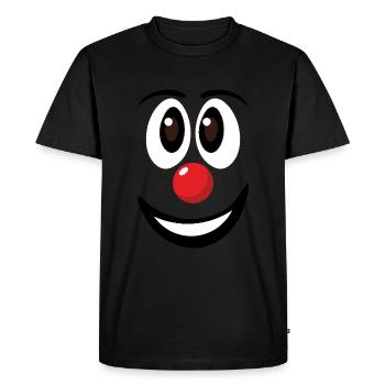 Carnival Funny Clown Face Red Nose - Men's Premium Organic T-Shirt - black - Front - Nico (187cm)