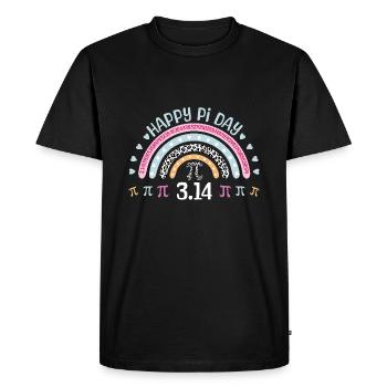 Happy Pi Day 3.14 Conception arc-en-ciel - T-shirt Premium bio Homme - noir - Devant - Nico (187cm)