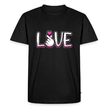 Love Hand Heart Sign Artwork - Men's Premium Organic T-Shirt - black - Front - Nico (187cm)