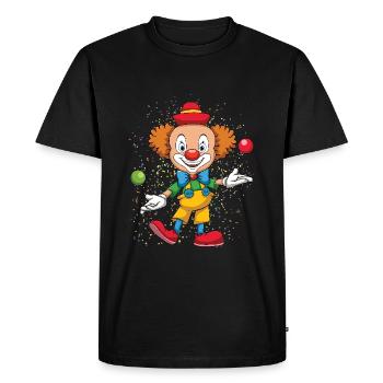 Carnival Clown Colorful Costume Funny Face - Men's Premium Organic T-Shirt - black - Front - Nico (187cm)