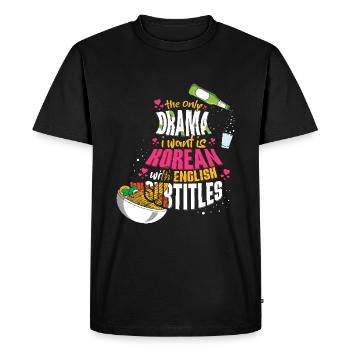 Love Korean Drama avec sous-titres anglais - T-shirt Premium bio Homme - noir - Devant - Nico (187cm)