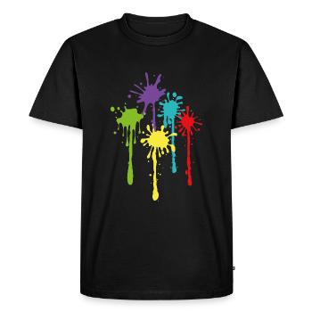 Carnival Colorful splashes of color - Men's Premium Organic T-Shirt - black - Front - Nico (187cm)